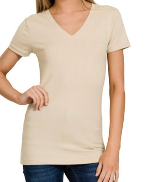 Basic Cotton V-Neck