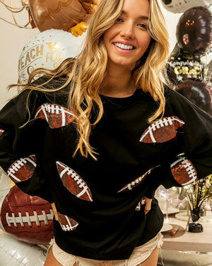 Football Sequin Embroidery Long Sleeve