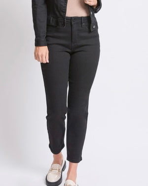 Black High Rise Straight Denim