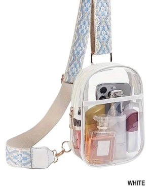 Clear Bag With Guitar Strap-white