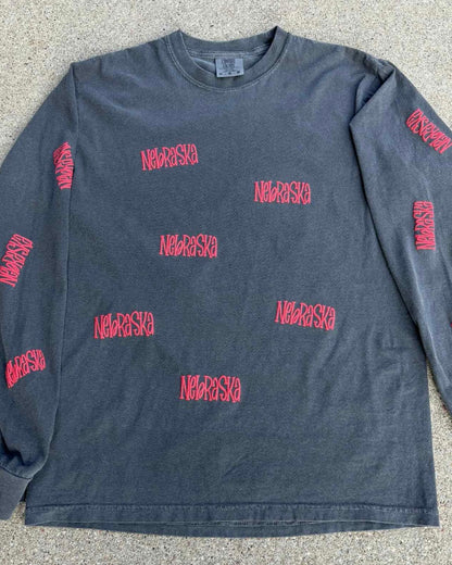 Nebraska All Over Pepper Long Sleeve Tee
