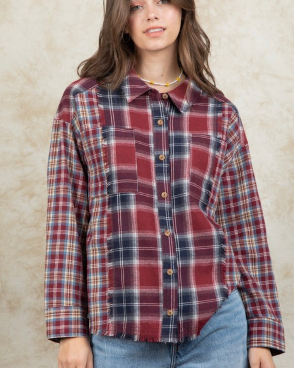 Oversized Contrast Flannel