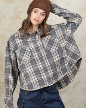 Plaid Oversized Button Up Shirt