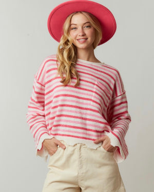 Multi Color Stripe Knit Sweater