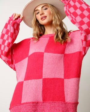 Oversized Check Sweater
