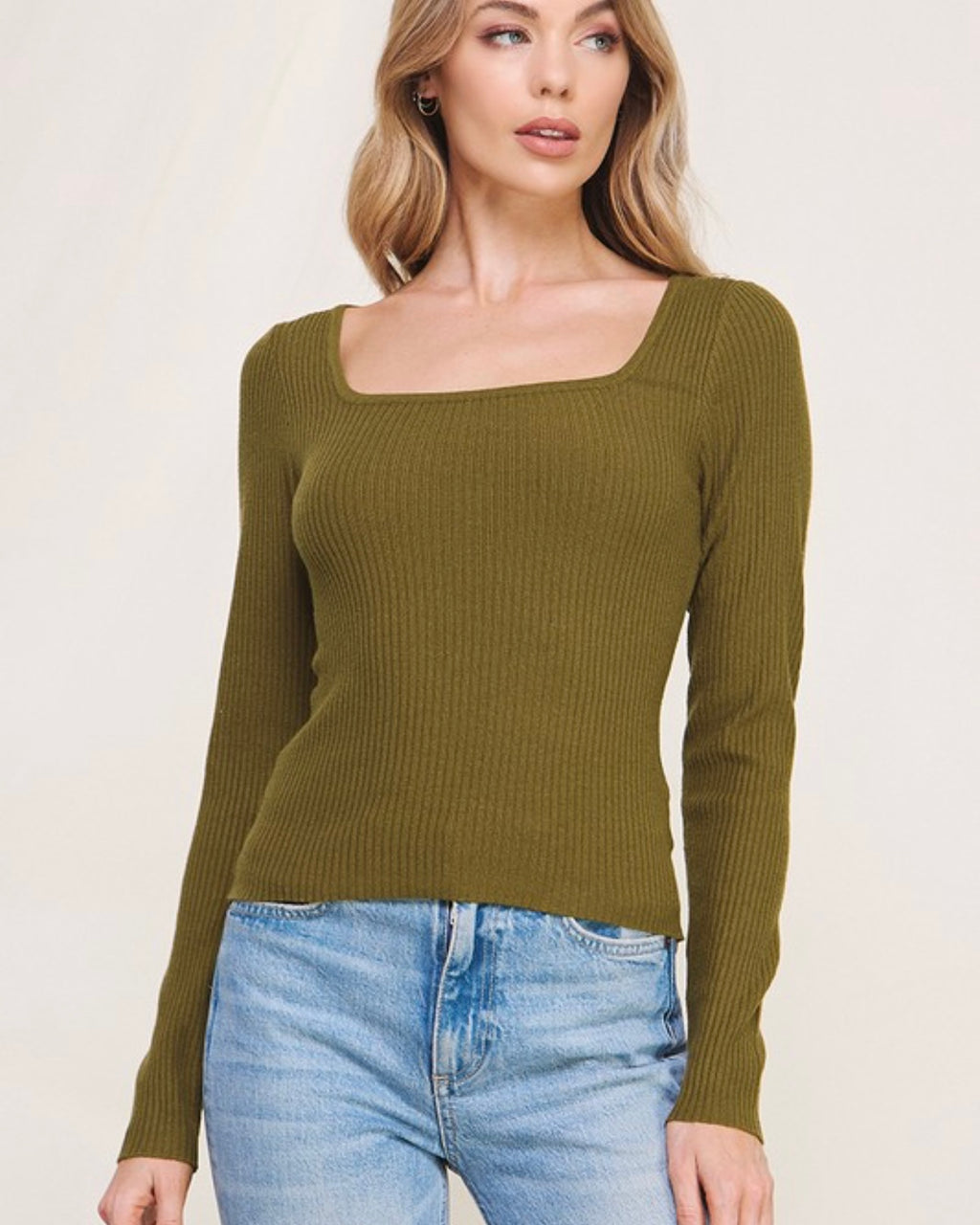 Fitted Square Neck Top