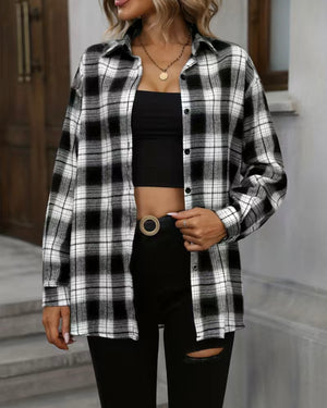 Plaid Button Down Blouse