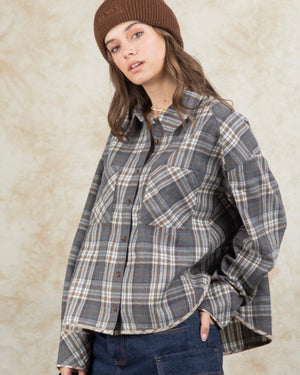 Plaid Oversized Button Up Shirt