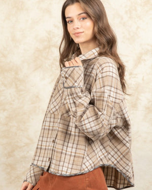 Plaid Oversized Button Up Shirt
