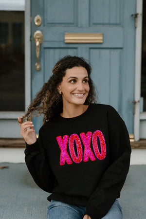 XOXO Sequin Design Valentine's Sweatshirt