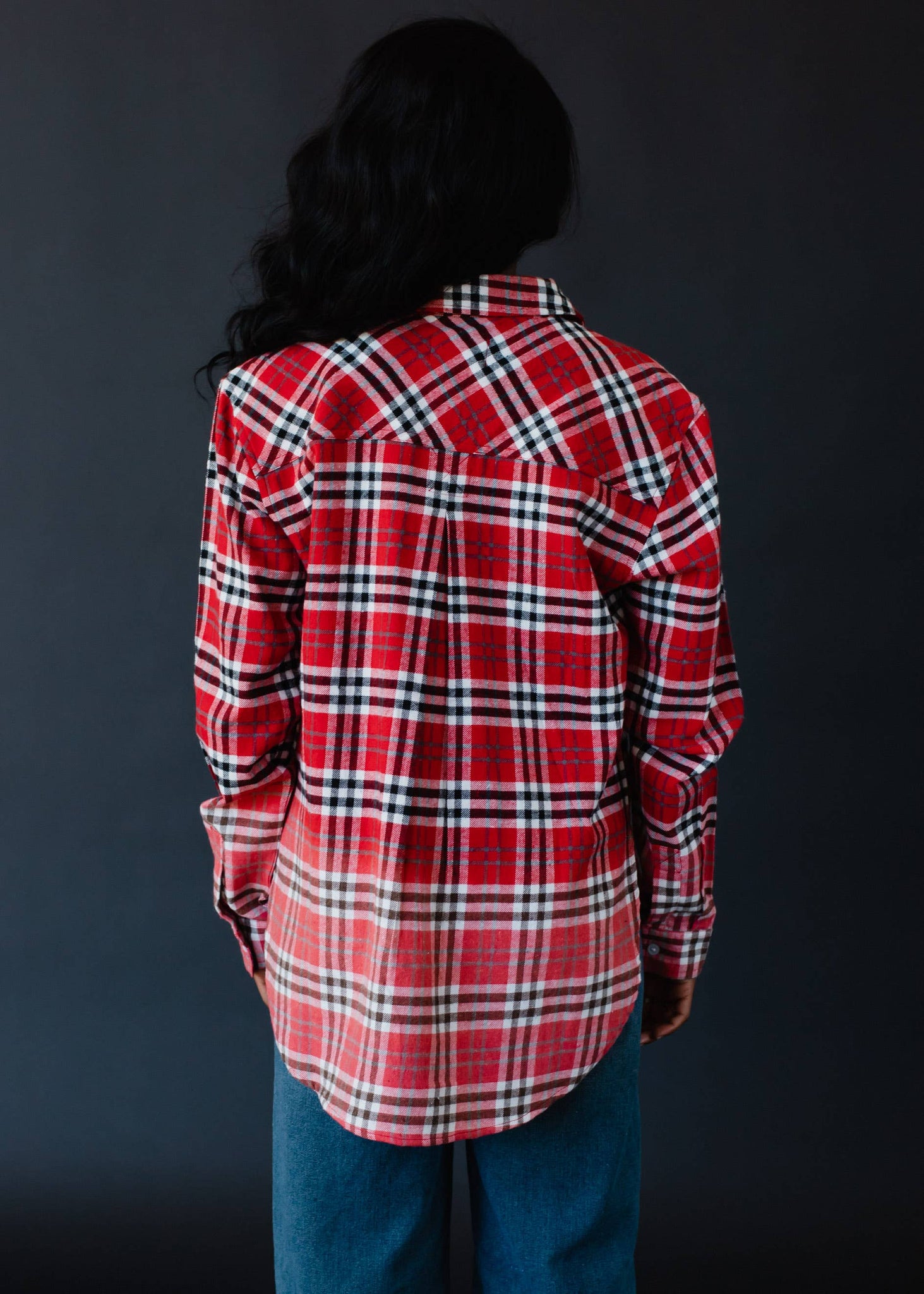 Lt. Red, White & Black Plaid Flannel