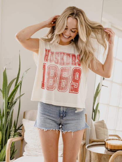 Huskers 1869 Off White Tank
