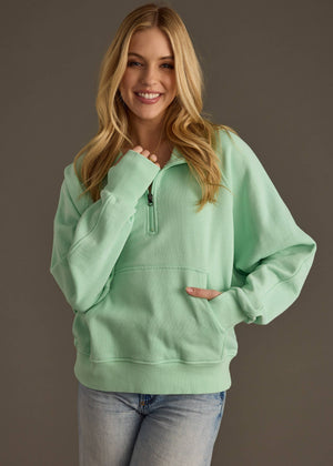 Mint Quarter Zip Sweatshirt