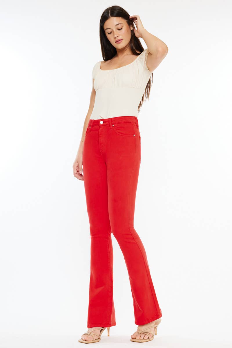 Kan Can High Rise Red Bootcut