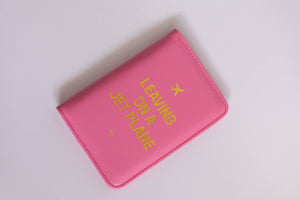 Leaving On A Jet Plane Passport Cover Wallet Pink