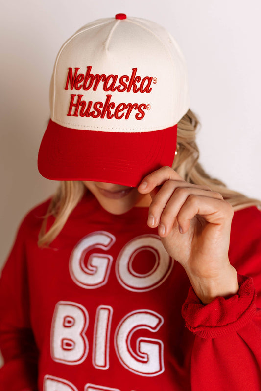 Nebraska 3D Script Canvas Trucker Hat