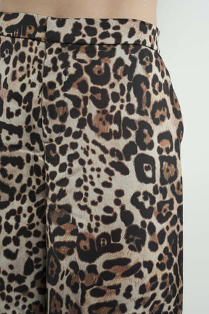 SATIN ANIMAL PRINT PANTS