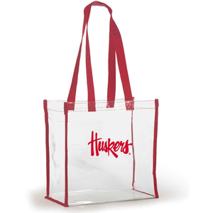 Clear Stadium Tote- Nebraska Cornhuskers