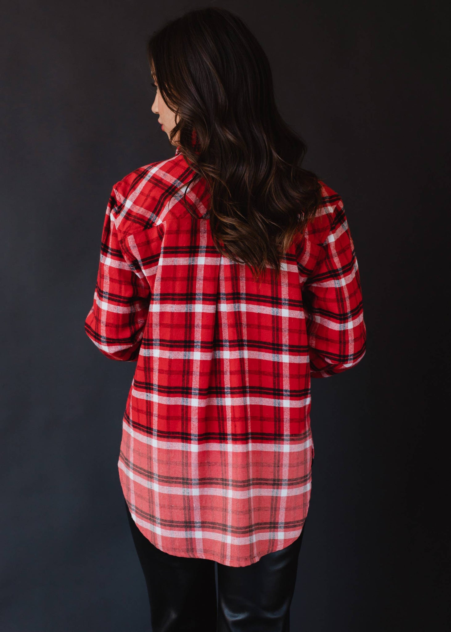 Dk Red, Black & White Plaid Flannel