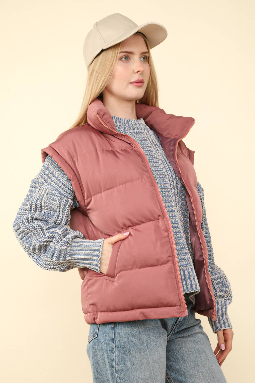 Mauve Puffer Vest