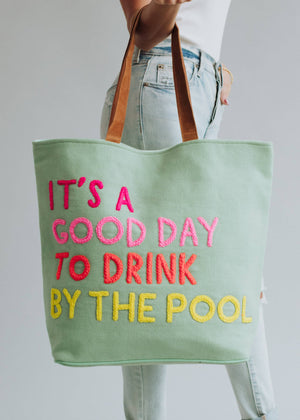 Mint Drink By The Pool Tote