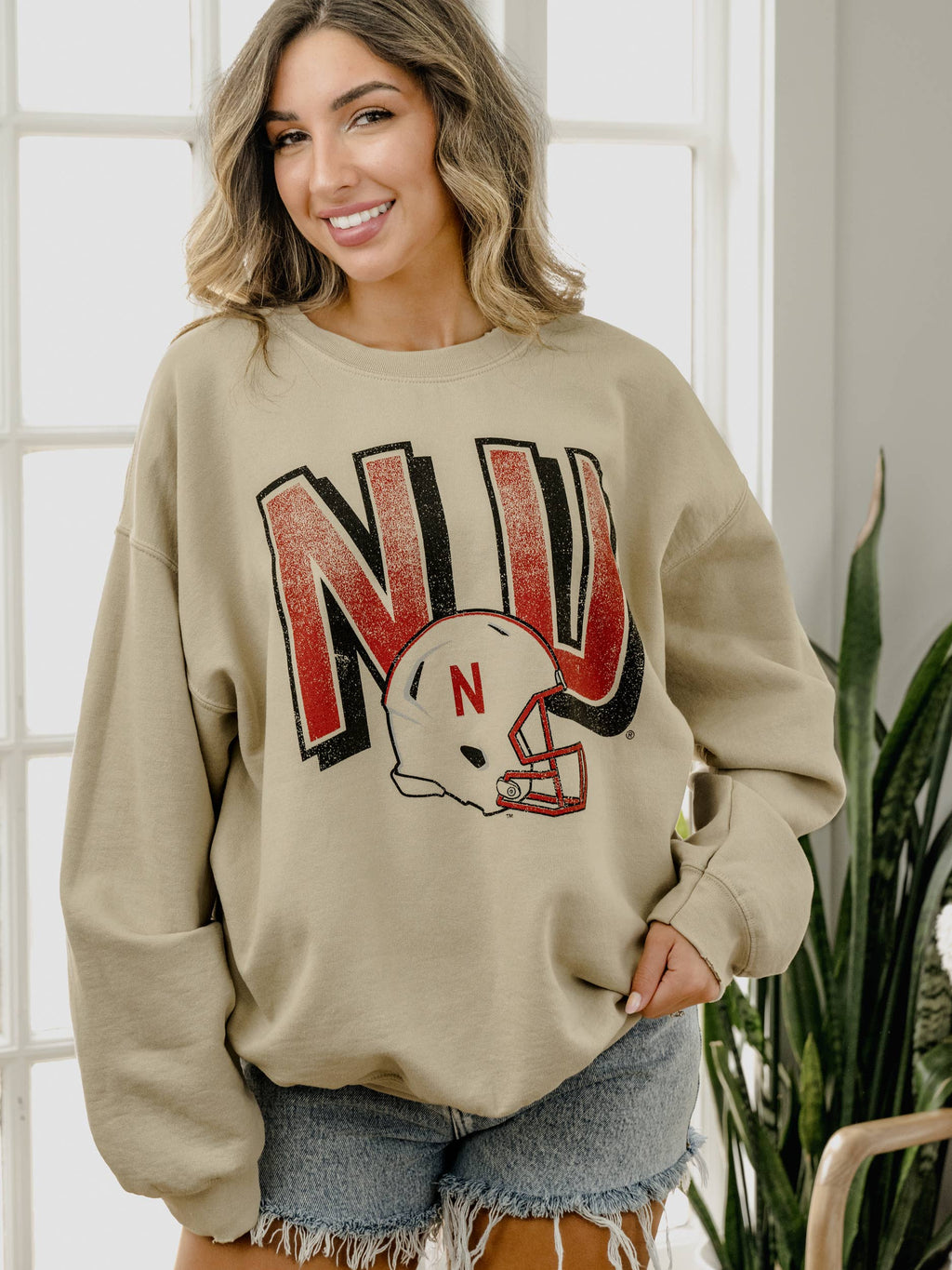 Nebraska Huskers Helmet Fade Sweatshirt