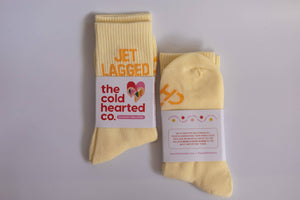 Jet Lagged Ribbed Crew Socks