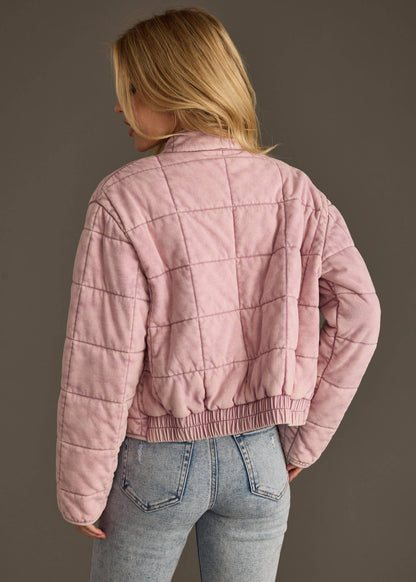 Dusty Pink Washed Quilted Jacket