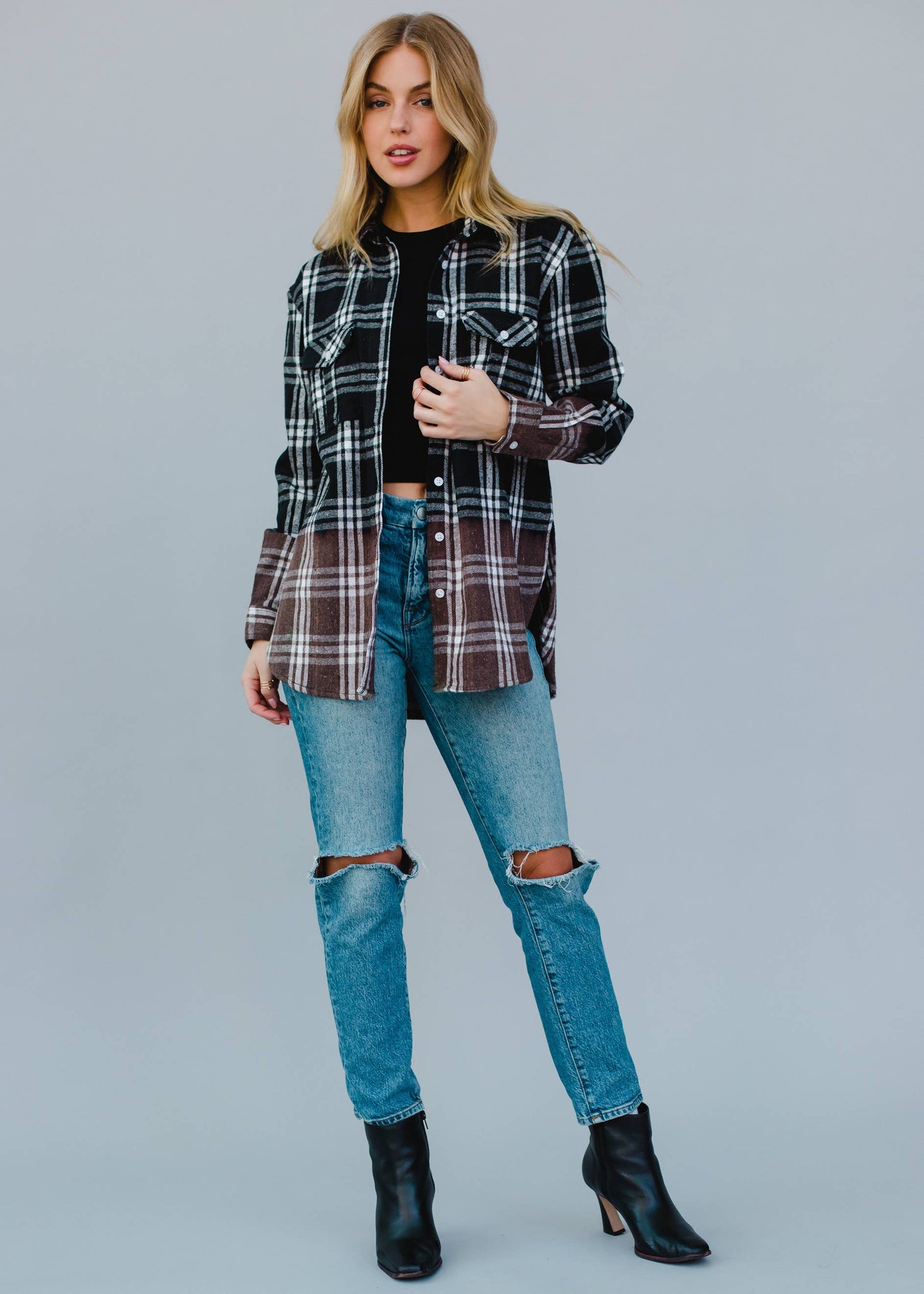 Black & White Plaid Flannel