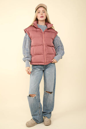 Mauve Puffer Vest