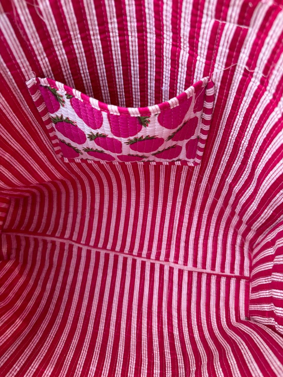 Strawberry Print Quilted Bag