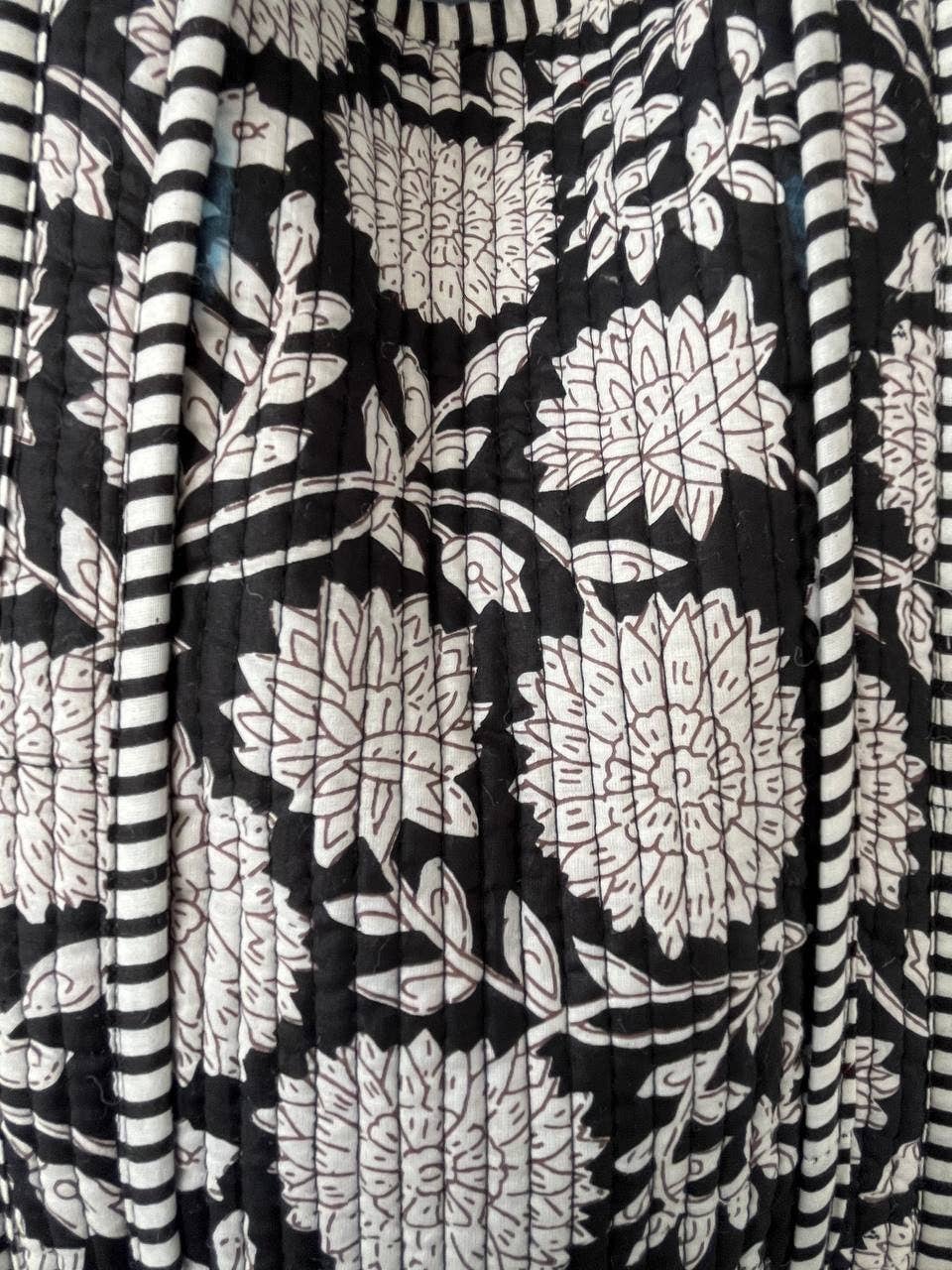 Black & White Floral Quilted Bag