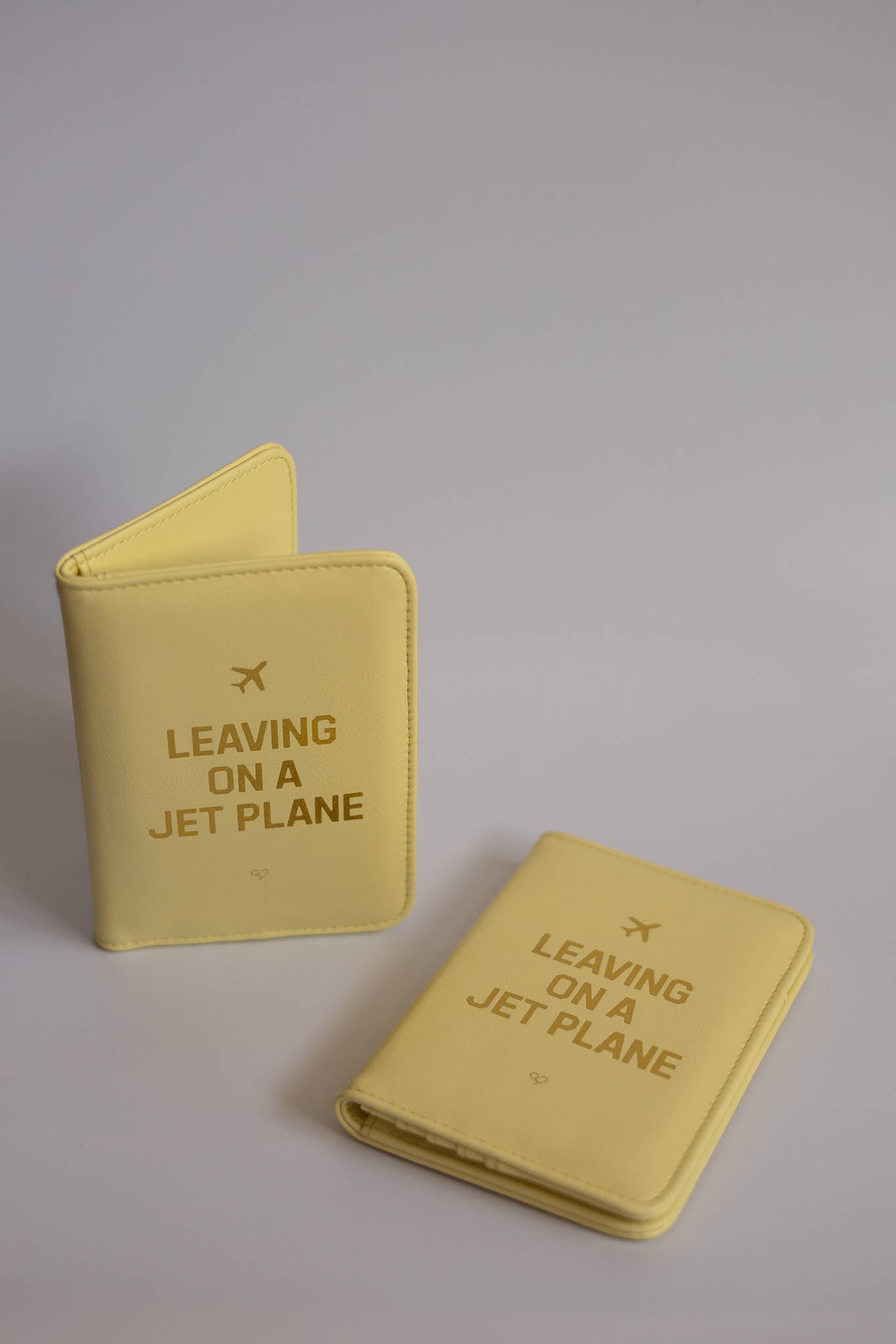 Leaving On A Jet Plane Passport Cover Wallet Pastel Yellow