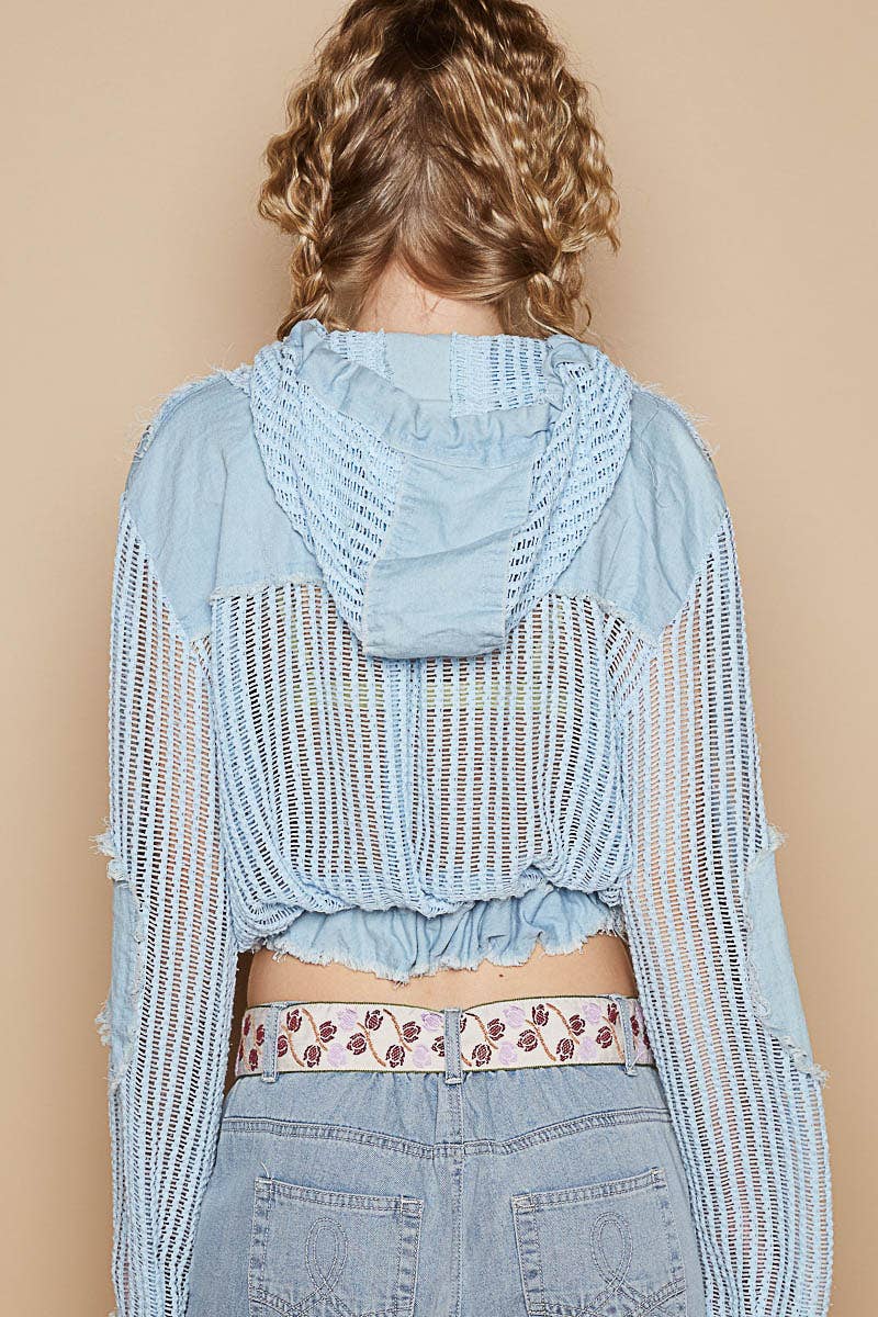 Knit Button Down Hooded Cardigan