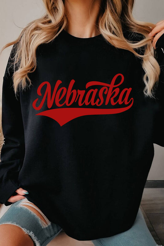 Nebraska Puff Sweatshirt (black/red)