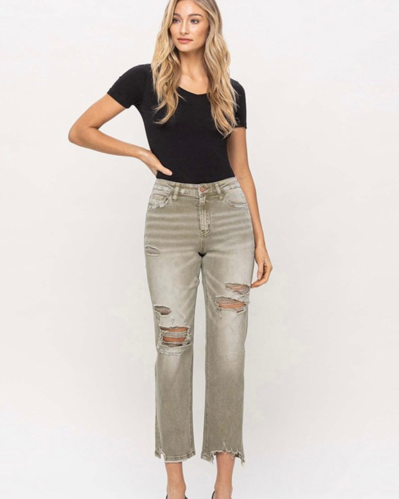 High Rise Crop Straight