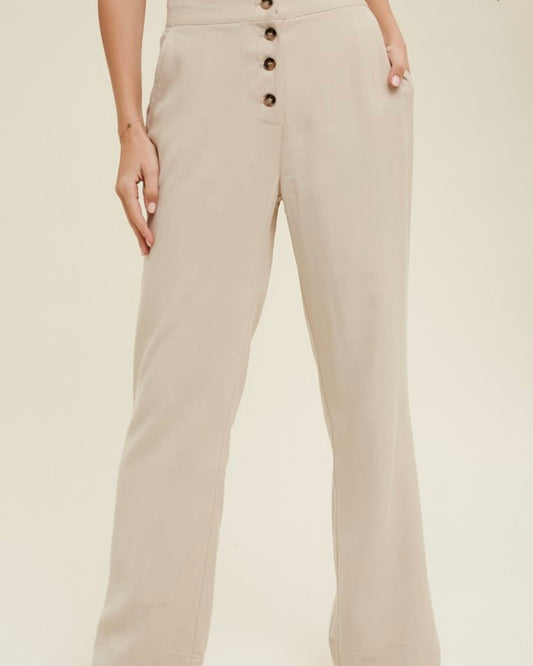Button-Up Detail with Pockets Pant