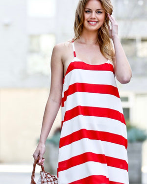 Wide Stripe Casual Dress