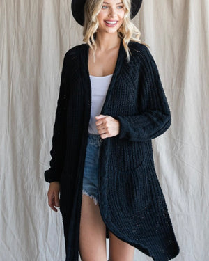 Velour Cardi with Pockets