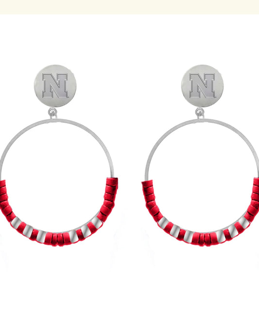 Husker Beaded Earring