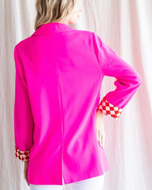 Checkered Out Lined Blazer