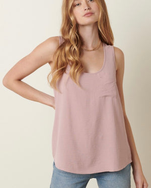 Pocketed Scoop Neck Tank