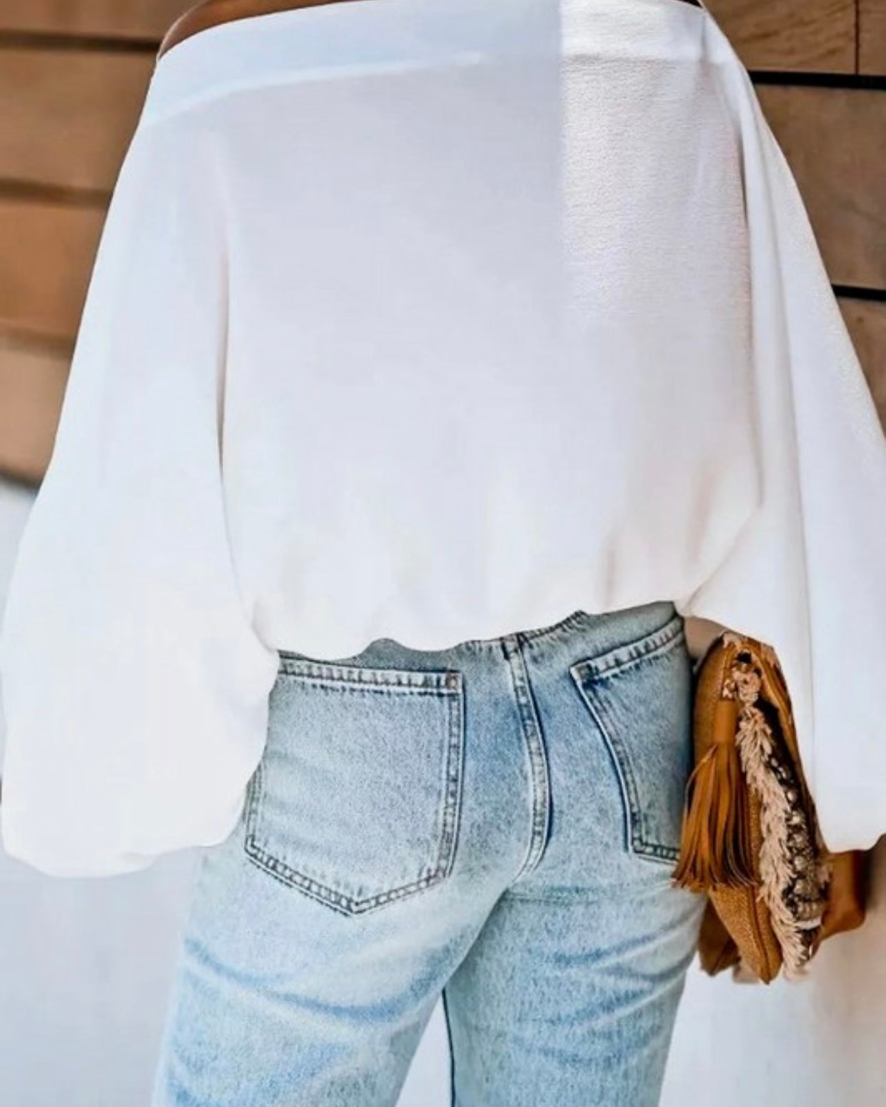 Boat Neck Puff Sleeve Blouse