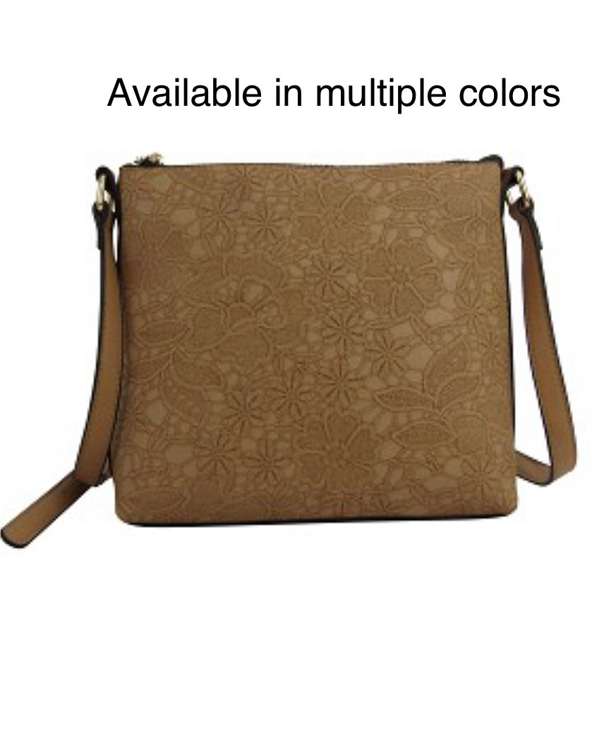 Floral Emboss Crossbody